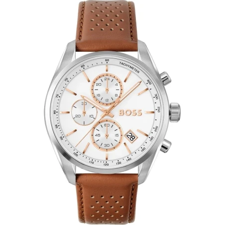 Reloj Boss Grand Prix 44 Marrón y Blanco Cronógrafo Hombre 1514313