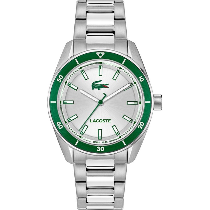 Reloj Lacoste Boston Plateado y Verde Analógico...