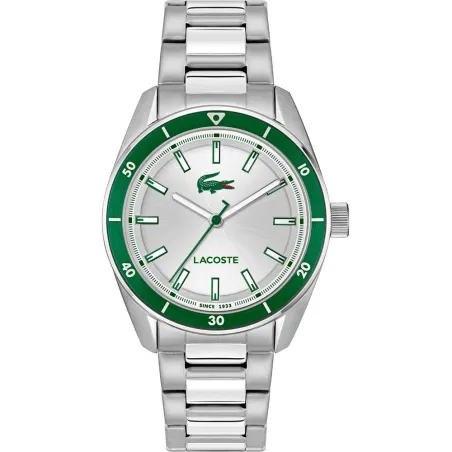 Reloj Lacoste Boston Plateado y Verde Analógico Hombre 2011487