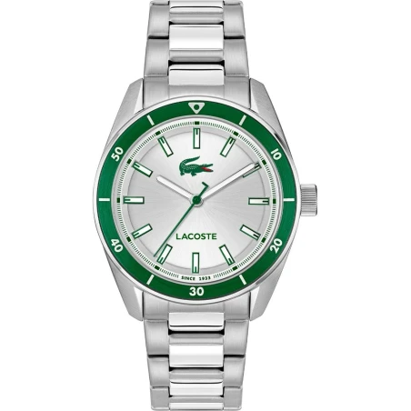 Reloj Lacoste Boston Plateado y Verde Analógico Hombre 2011487