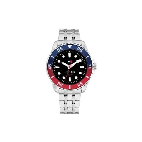 Reloj Tommy Hilfiger Plateado y Negro Analógico Niño 1720048
