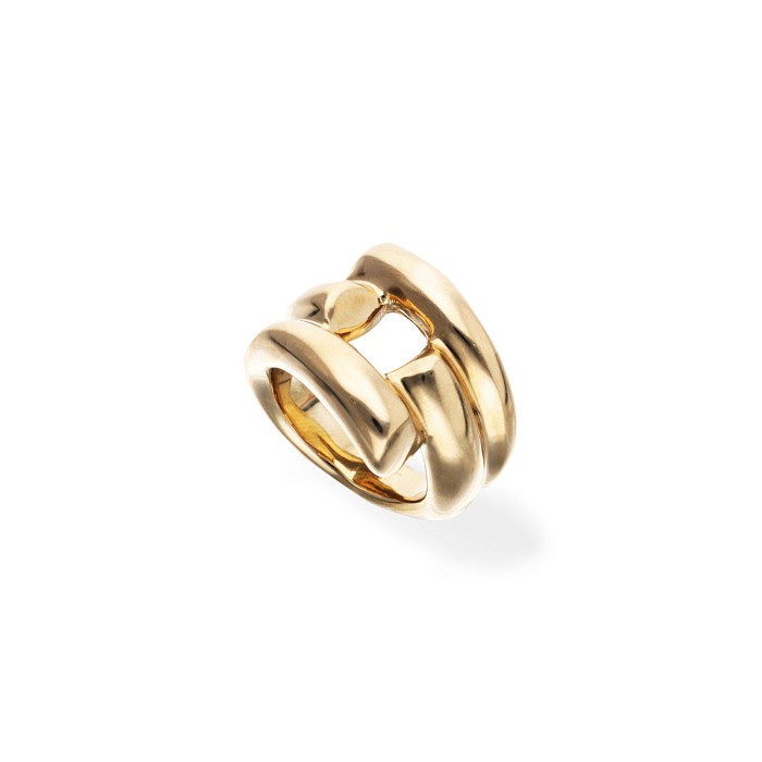 Anillo UNOde50 Raíces Tubos Baño Oro ANI0863ORO000