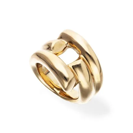 Anillo UNOde50 Raíces Tubos Baño Oro ANI0863ORO000