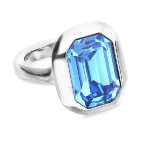 Anillo UNOde50 Núcleo Baño Plata y Cristal Azul ANI0864AZUMTL