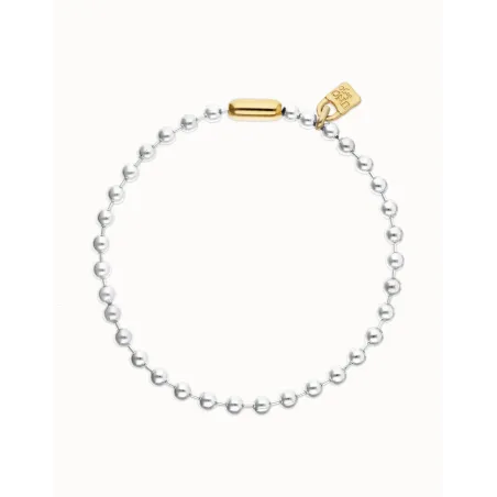 Collar UNOde50 Pálpito Bolas Baño Plata y Candado Baño Oro COL1390OROMTL0U