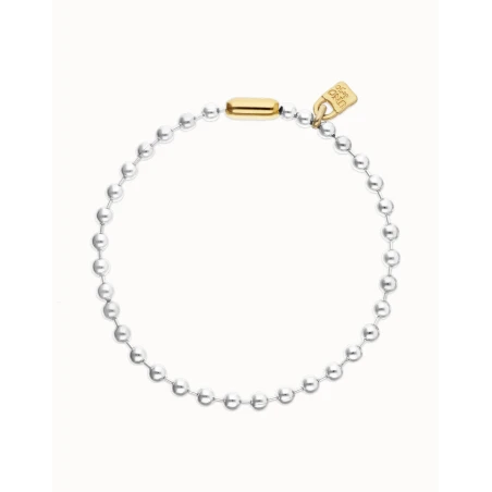 Collar UNOde50 Pálpito Bolas Baño Plata y Candado Baño Oro COL1390OROMTL0U