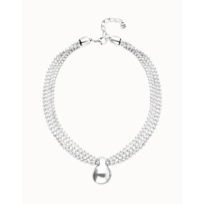 Collar Triple UNOde50 Gravedad Cadena y Bola Baño Plata...