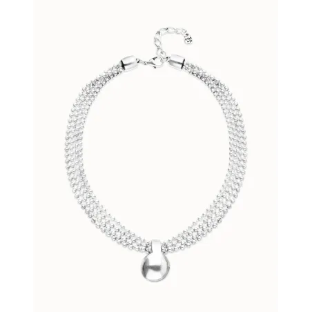 Collar Triple UNOde50 Gravedad Cadena y Bola Baño Plata COL2051MTL0000U