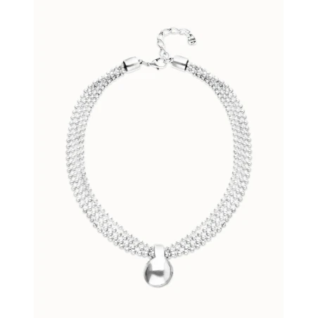 Collar Triple UNOde50 Gravedad Cadena y Bola Baño Plata COL2051MTL0000U