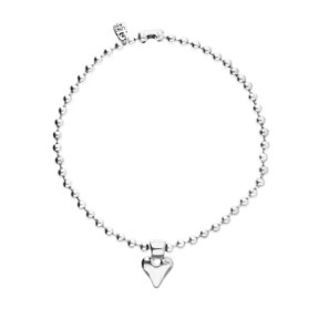 Collar UNOde50 Pálpito Bolas Baño Plata y Corazón...