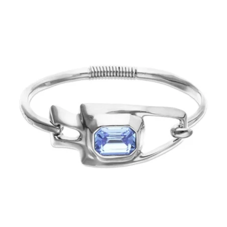 Pulsera UNOde50 Núcleo Baño Plata y Cristal Azul PUL2634AZUMTL0M