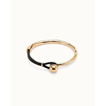 Pulsera UNOde50 Ser Intrépida Baño Oro y Cuero Marrón PUL2551MROORO0L