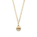 Collar Midi Agatha Paris Madeleine Bolas Acetato Marfil y Concha Baño Oro 02681185-730-TU