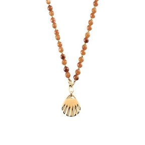 Collar Midi Agatha Paris Madeleine Bolas Acetato Marrón y...