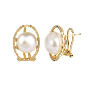 Pendientes Vidal&Vidal Óvalo baño Oro y Perla G1956B