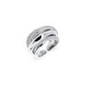 Anillo Vidal&Vidal Luire Tiras Baño Plata y Circonitas X281321214