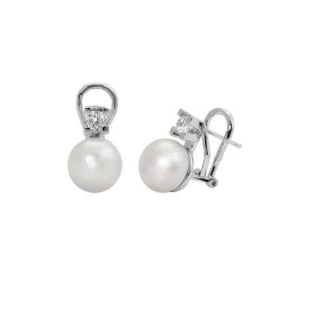 Pendientes Vidal&Vidal Baño Plata, Perla y Circonita R1151B