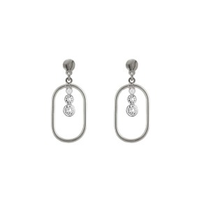 Pendientes Victoria Cruz Buenos Días Óvalo Plata Baño...