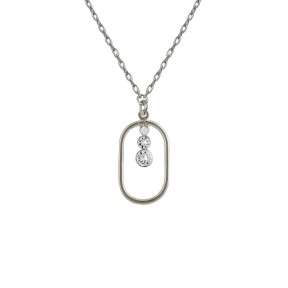 Collar Corto Victoria Cruz Buenos Días Óvalo Plata Baño...