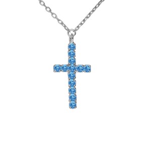 Collar Corto Victoria Cruz Eau Plata Baño Rodio y Cruz...