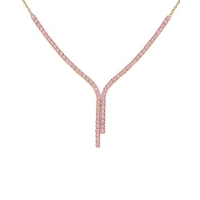 Collar Largo Victoria Cruz Eau Plata Baño Oro y Cristales...