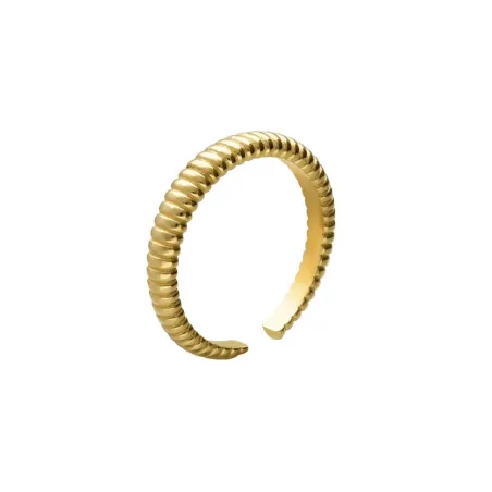 Anillo Ajustable Victoria Cruz Solene Plata Baño Oro A5746-DA