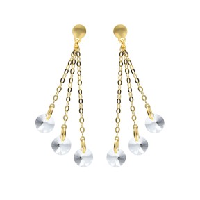 Pendientes Largos Victoria Cruz Muse Plata Baño Oro y...