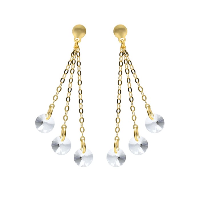 Pendientes Largos Victoria Cruz Muse Plata Baño...