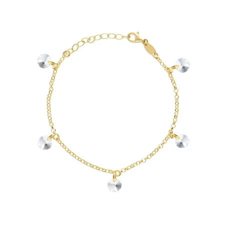 Pulsera Victoria Cruz Muse Plata Baño Oro y Cristales Blancos A5764-07DP