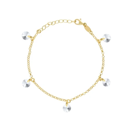 Pulsera Victoria Cruz Muse Plata Baño Oro y Cristales Blancos A5764-07DP