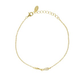 Pulsera Victoria Cruz Lux Gota Plata Baño Oro y...