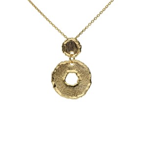 Collar Corto Victoria Cruz Alaska Círculo Plata Baño Oro...