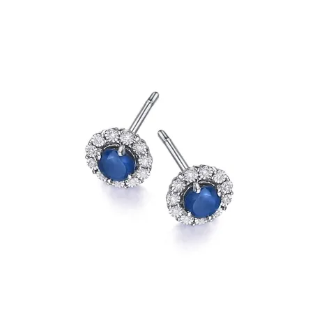 Pendientes Le Carré Oro Blanco, Zafiro y Diamantes GB171ZA.00 