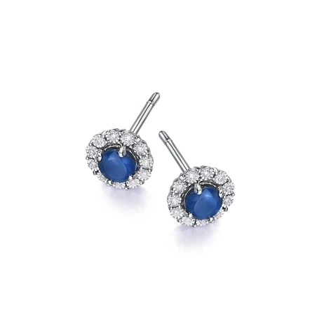 Pendientes Le Carré Oro Blanco, Zafiro y Diamantes GB171ZA.00