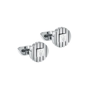 Gemelos Maserati Engraved Trident Acero Plateados Hombre...