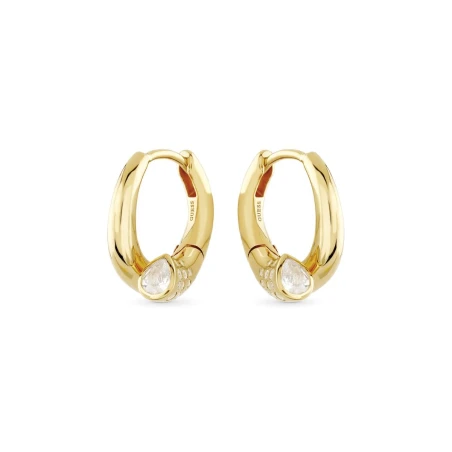 Pendientes Guess Comet Aro Acero Baño Oro y Cristal JSBE05034JWYGT-U