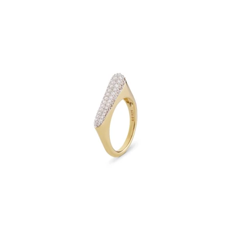 Anillo Guess Nuances Acero Baño Oro y Cristales Blancos JSBR04500JWYG54