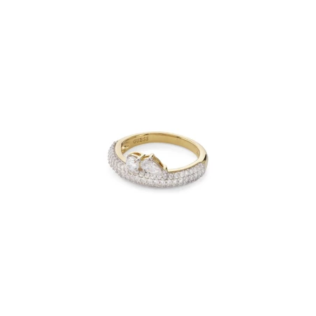 Anillo Guess Nuances Acero Baño Oro y Cristales Blancos JSBR04505JWYG52