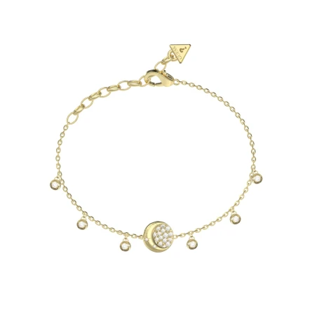Pulsera Guess Aurora Acero Baño Oro y Cristales Blancos JUBB06239JWYGS