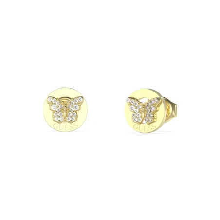 Pendientes Guess Borboleta Mariposa Acero Baño Oro y Cristales Blancos JUBE06136JWYGT-U