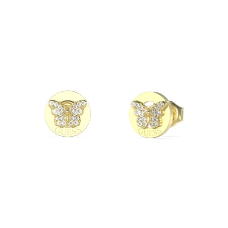 Pendientes Guess Borboleta Mariposa Acero Baño Oro y Cristales Blancos JUBE06136JWYGT-U