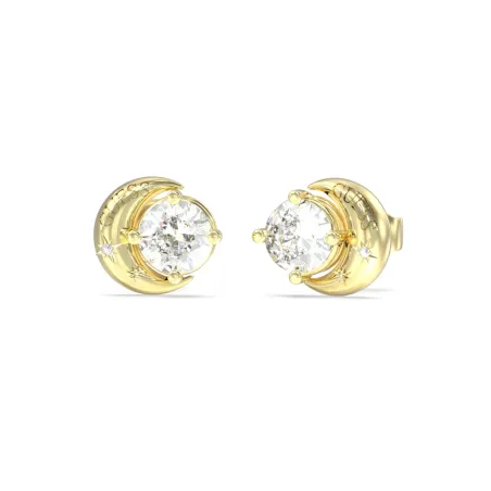 Pendientes Guess Aurora Acero Baño Oro y Cristal Blanco JUBE06233JWYGT-U