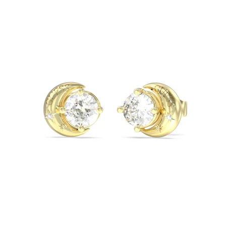 Pendientes Guess Aurora Acero Baño Oro y Cristal Blanco JUBE06233JWYGT-U