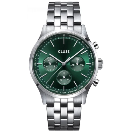 Reloj Cluse Anthéor Plateado y Verde Multifunción Hombre CW21002