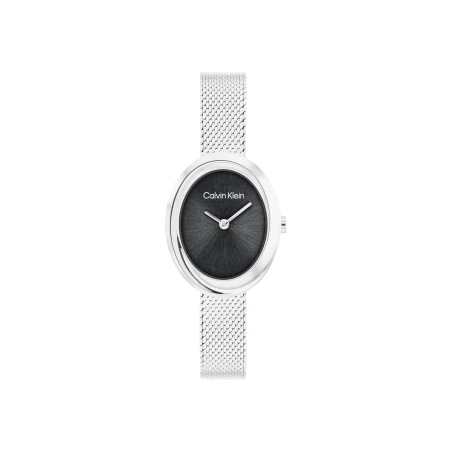 Reloj Calvin Klein Twisted Bezel Plateado y Negro Analógico Mujer 25100151