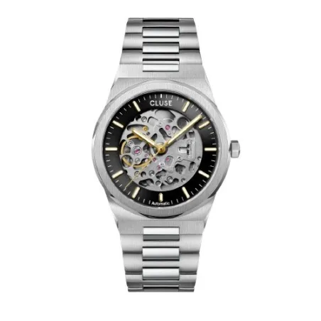 Reloj Cluse Vigoreux Plateado y Negro Automático Hombre CW24104