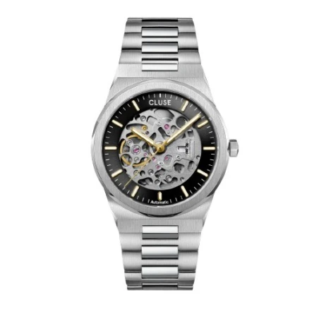 Reloj Cluse Vigoreux Plateado y Negro Automático Hombre CW24104