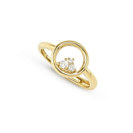 Anillo Nomination Dream Beats Círculo Plata Baño Oro Amarillo y Circonita 242608/044
