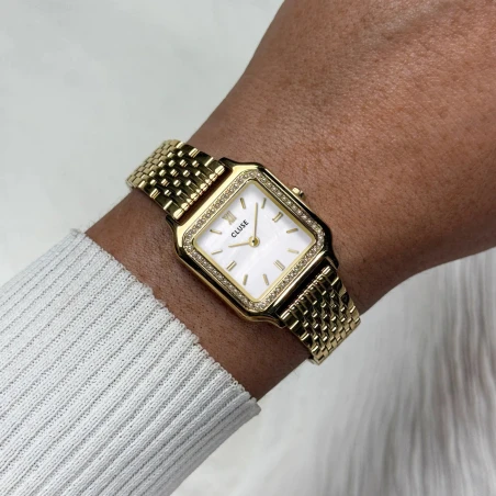 Reloj Cluse Gracieuse Petite Dorado y Blanco, Perlas Analógico Mujer CW11826