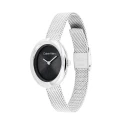 Reloj Calvin Klein Twisted Bezel Plateado y Negro Analógico Mujer 25100151